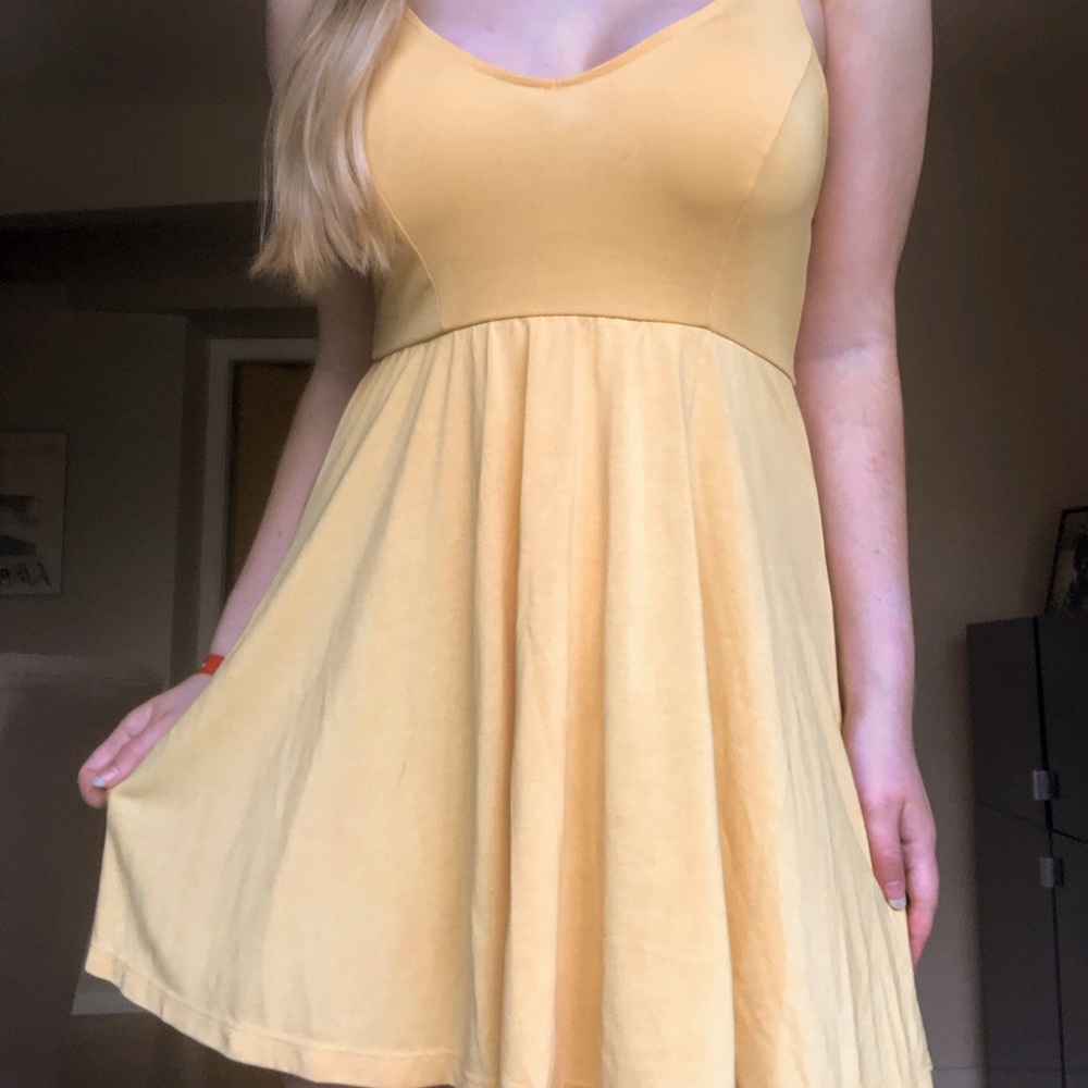 Yellow straps dress